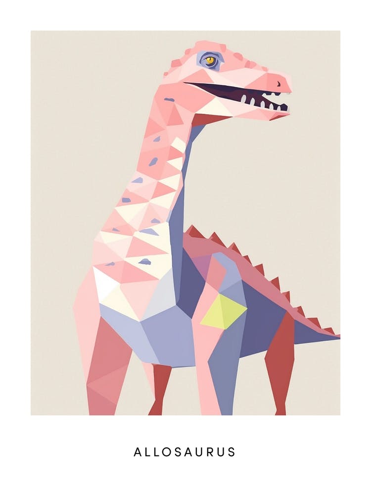 Nursery Dinosaur Art Allosaurus 7 Poster