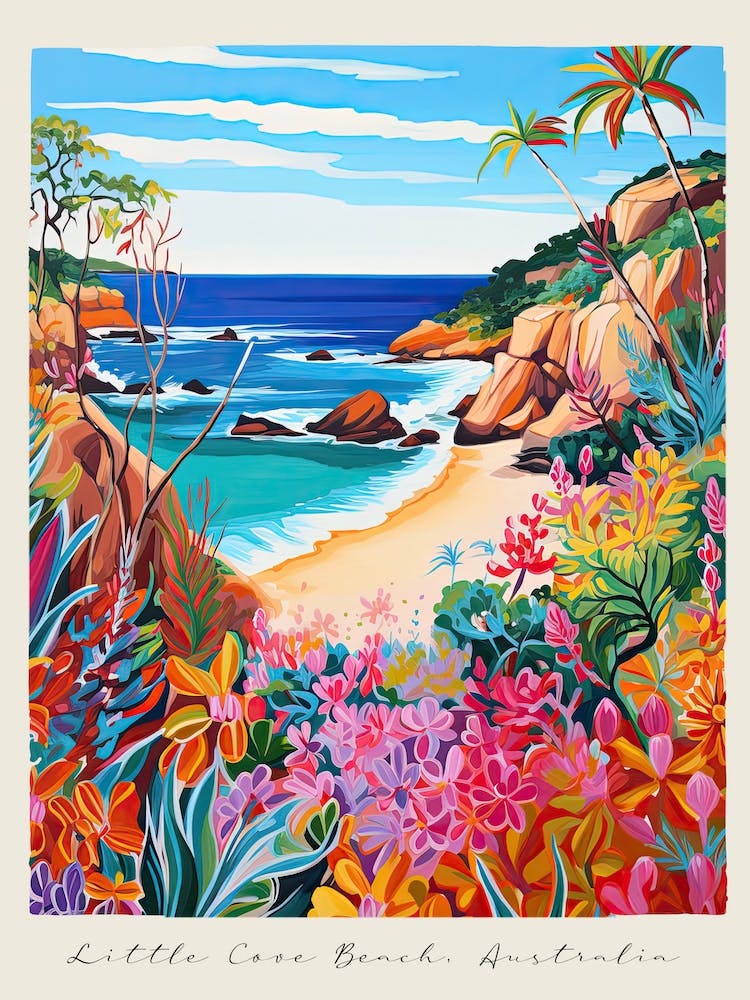 Poster Of Little Cove Beach, Australia, Matisse And Rousseau Style 3