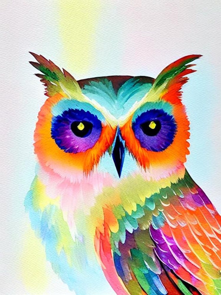 Owl Watercolour Bird