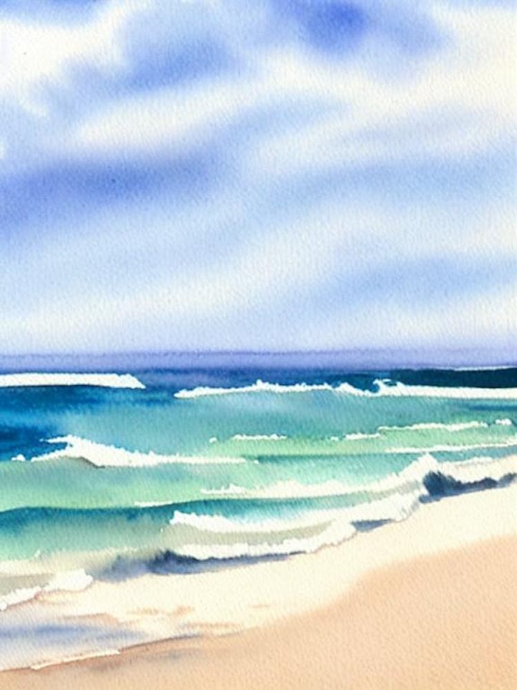 Collaroy Beach 2, Australia Watercolour