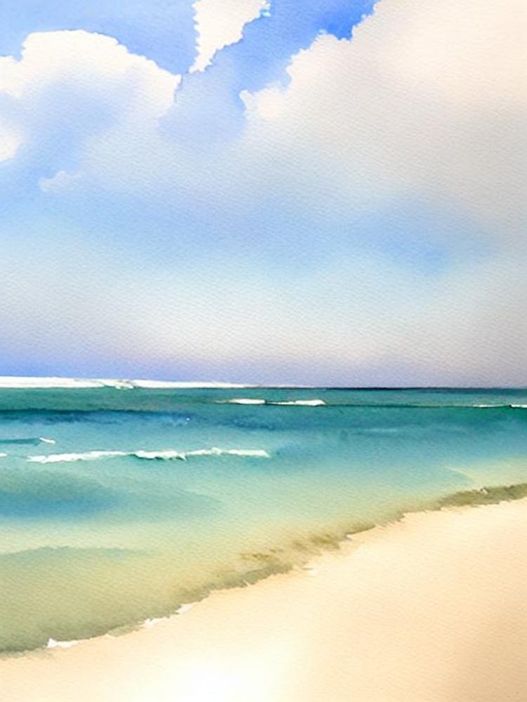 Pigeon Point Beach, Tobago Watercolour