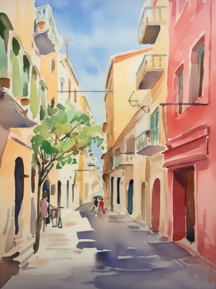 Bari, Italy Watercolour Streets 3