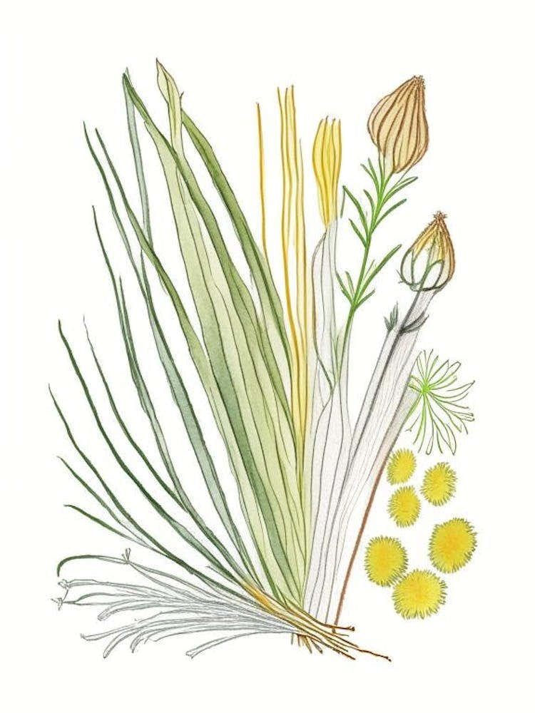 Lemongrass Spices And Herbs Pencil Illustration 4