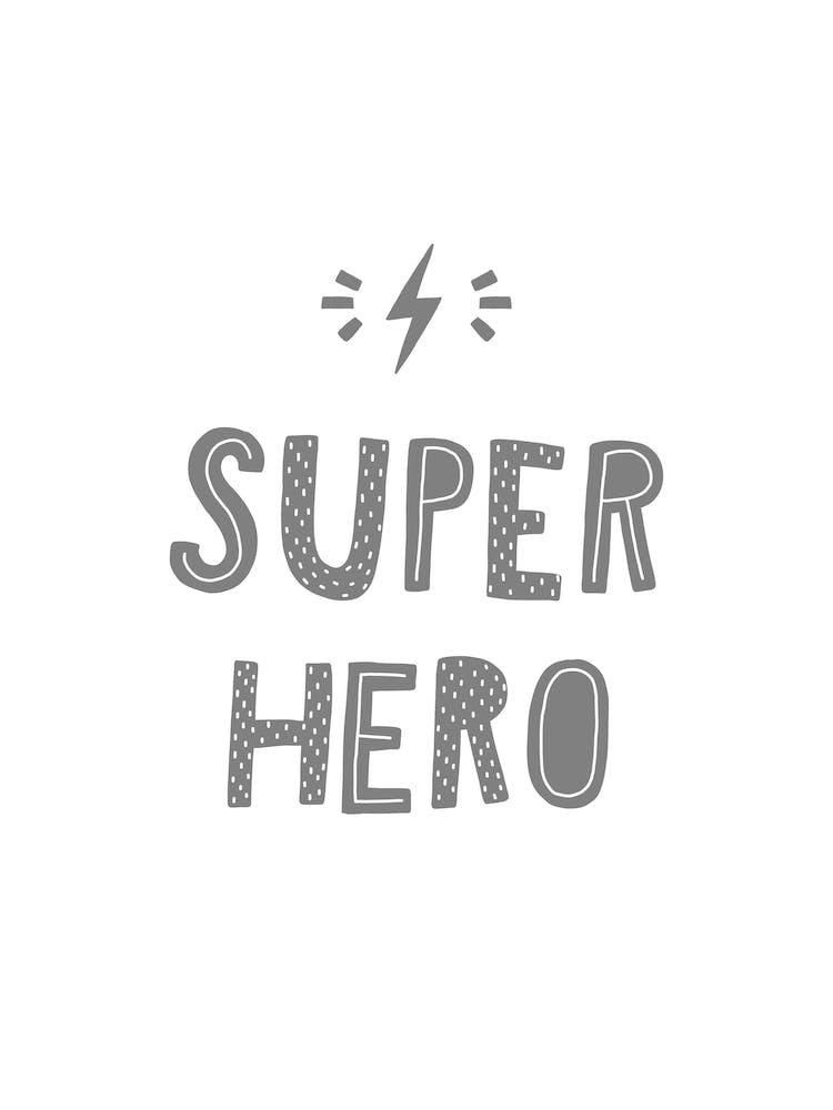 Superheld Grau Super Skandi Kinder