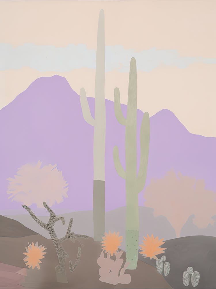 Sonoran Desert   North America (Mexico And United States), Contemporary Abstract Illustration 4