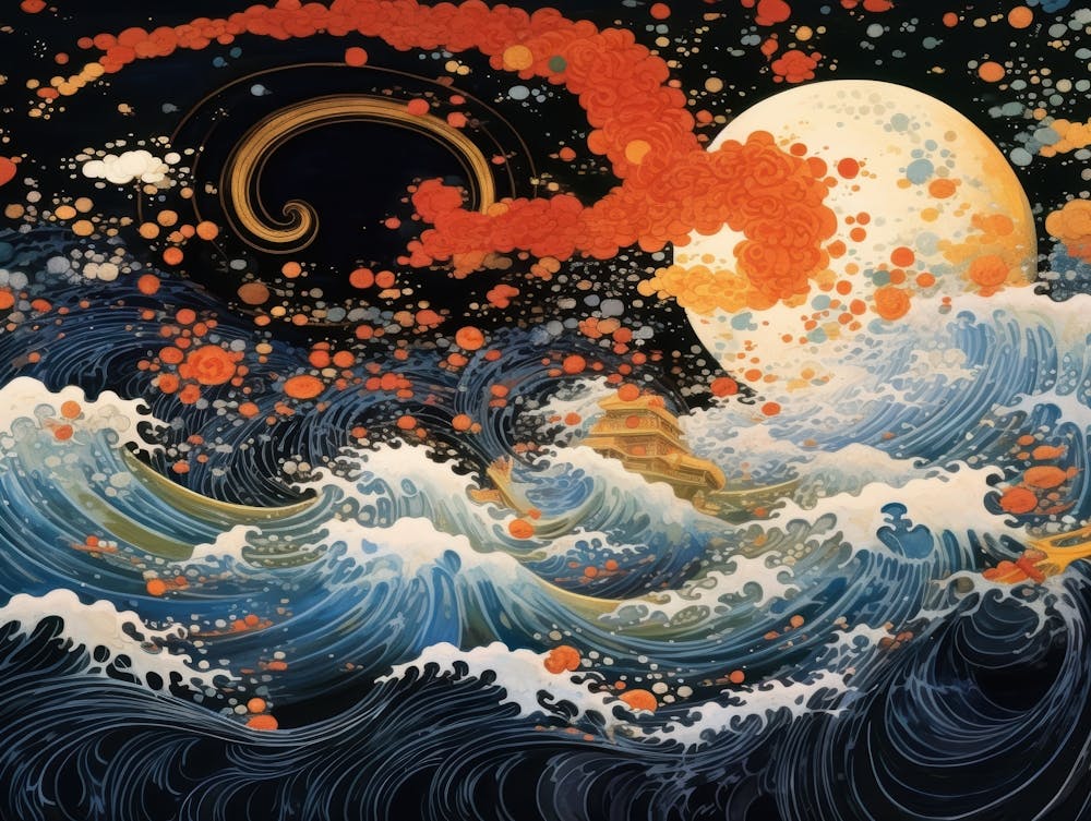 Moon And The Waves