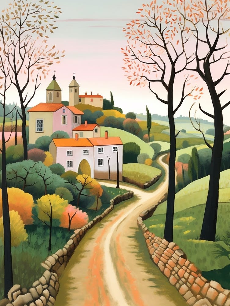 The Camino Portuguese Path 2 Hike Illustration