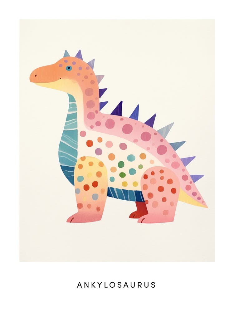 Nursery Dinosaur Art Ankylosaurus 6 Poster