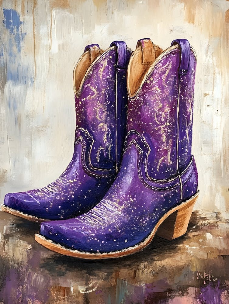Lila Glitzernde Cowgirl-Stiefel 3