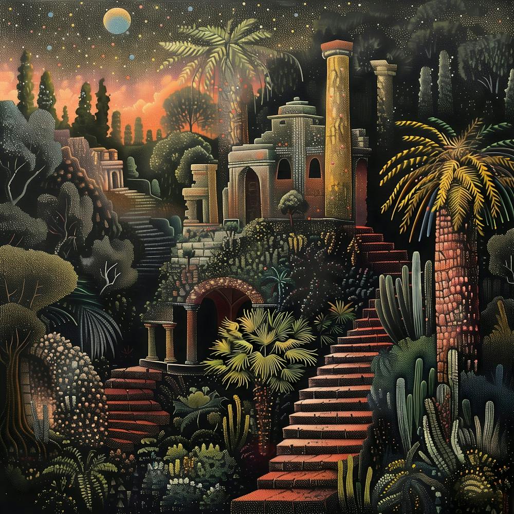 The Jungle At Night, Tiny Dots, Pointillism