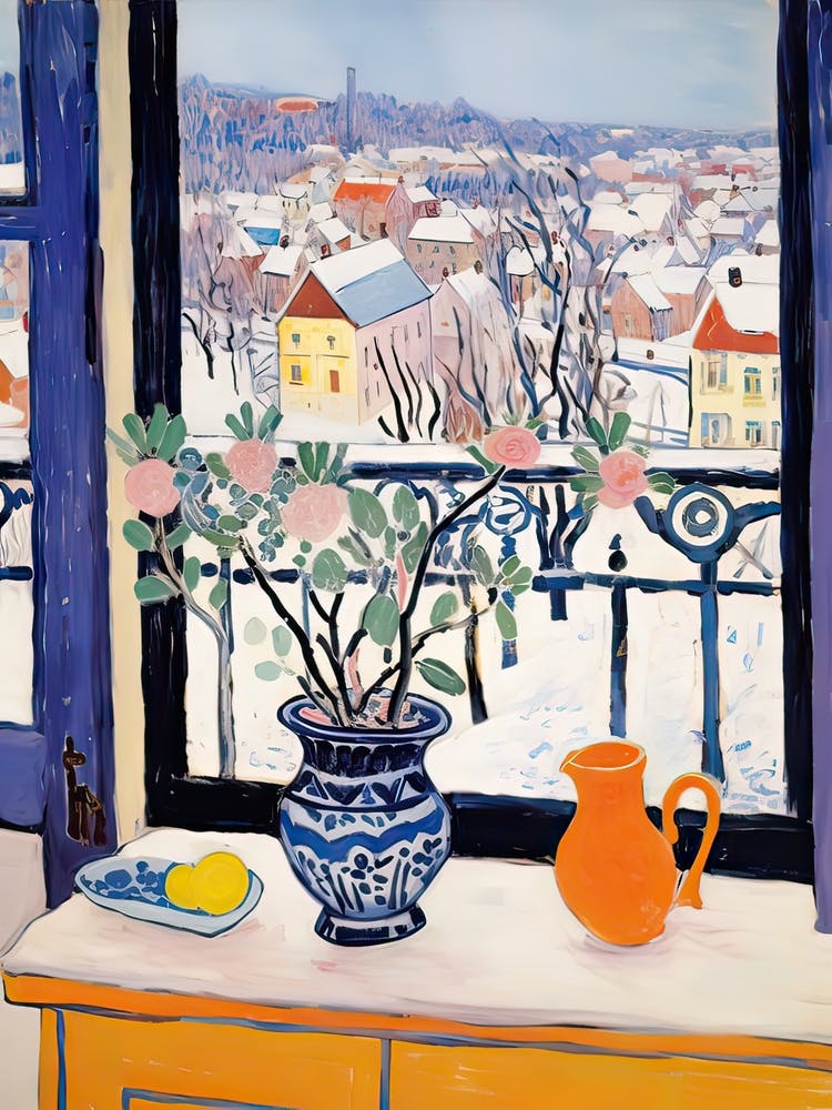 The Windowsill Of Lucerne   Switzerland Snow Inspired By Matisse 3