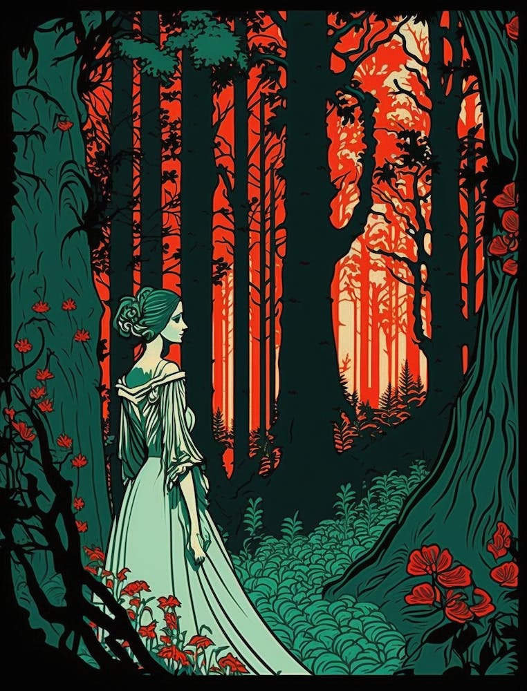 Dame im Wald 1