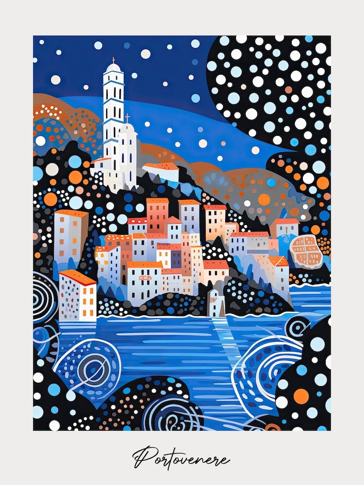 Poster Of Portovenere, Italy, Illustration In The Style Of Pop Art 2