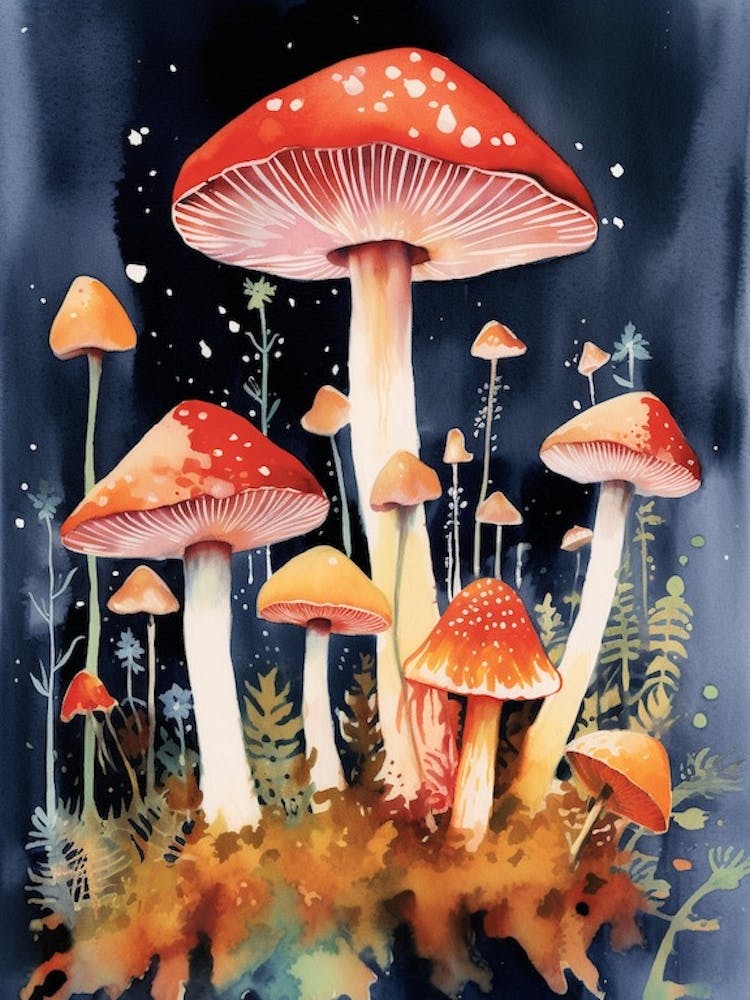 Mushroom Watercolour 6