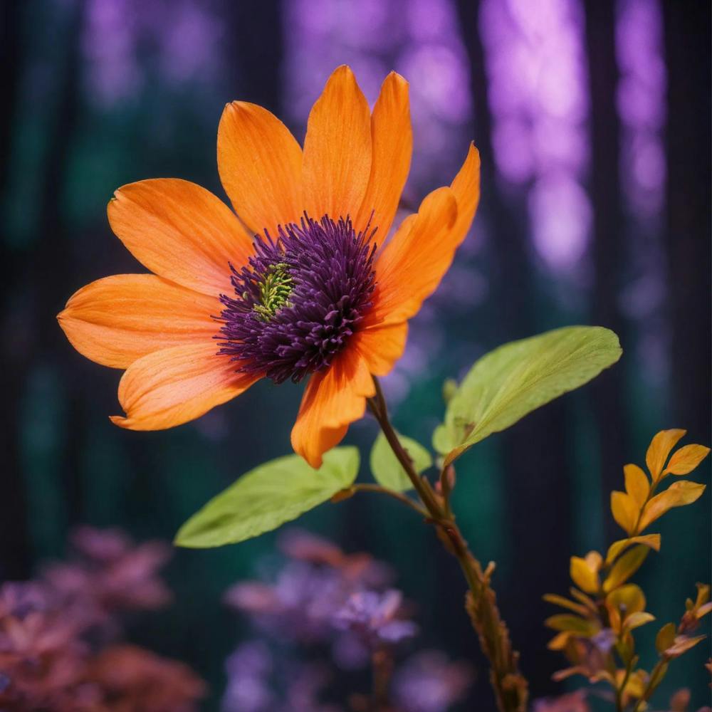 Orange Flower In The Forest