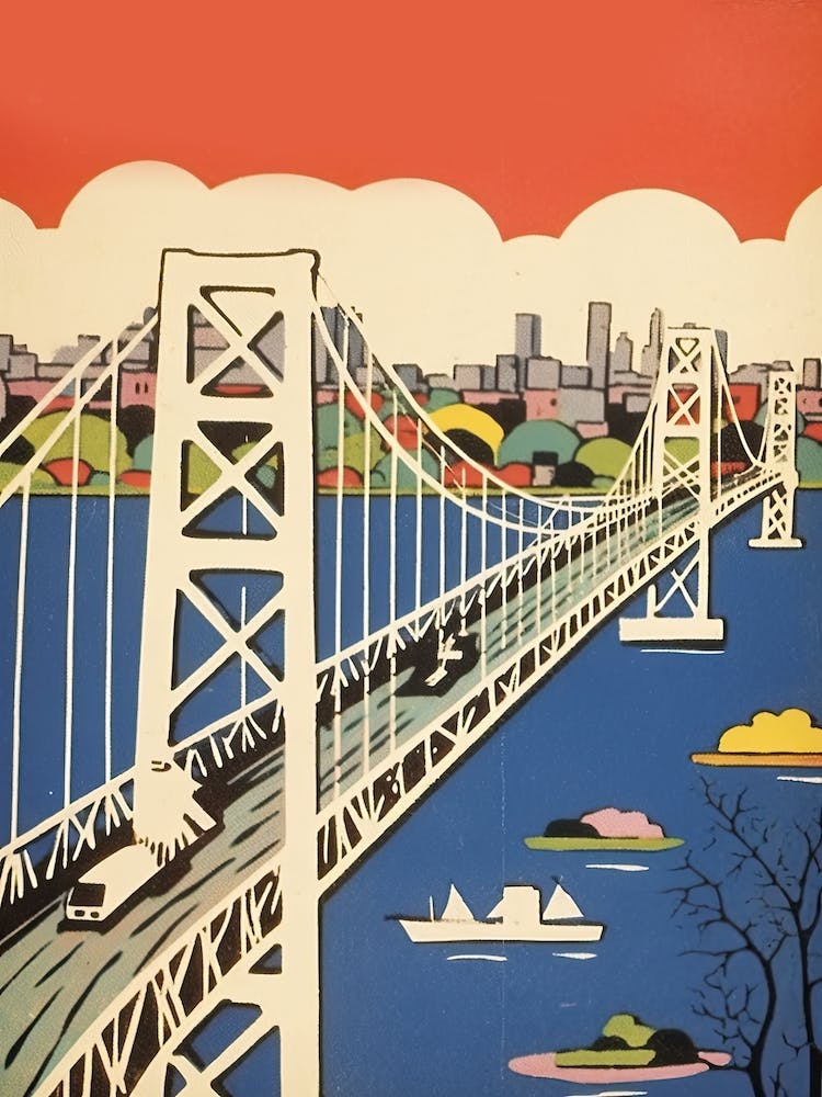 Akashi Kaikyo Bridge Japan Colourful 2