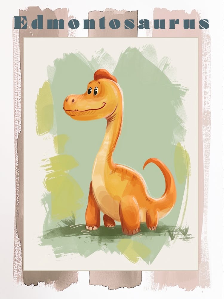 Watercolour Of A Edmontosaurus Dinosaur 2 Poster