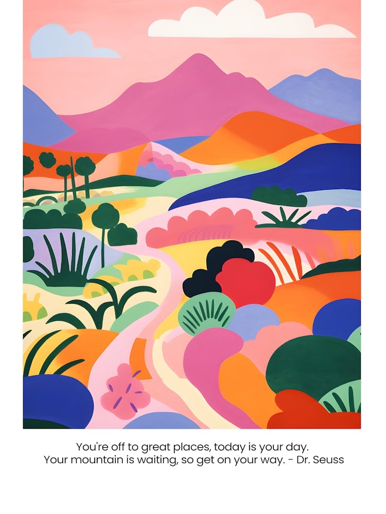 Boho Landscape Painting Matisse Inspired