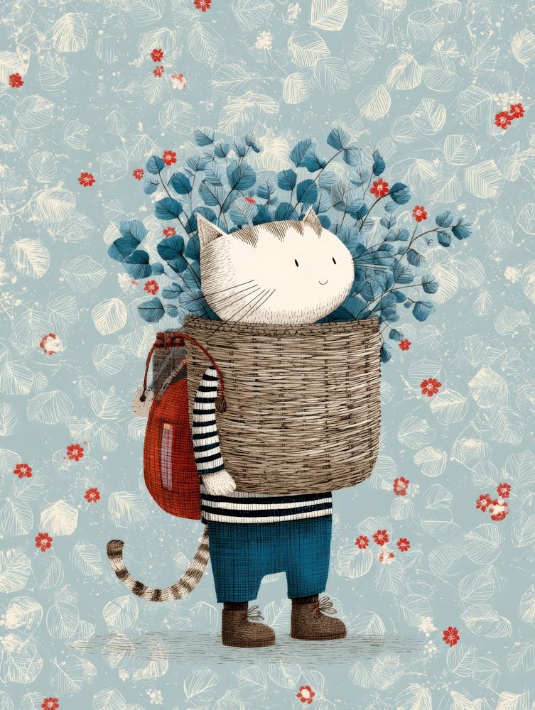 Cat With Flowers 22
