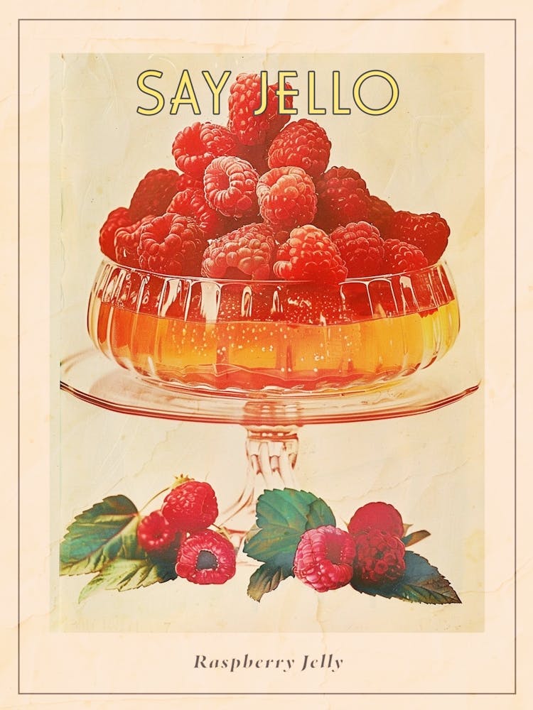 Raspberry Jelly Retro Collage 2 Poster