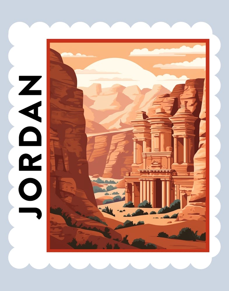 Jordan Travel Stamp Poster