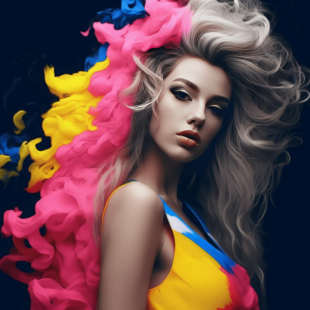 Beautiful Woman With Colorful Hair from Ukraine