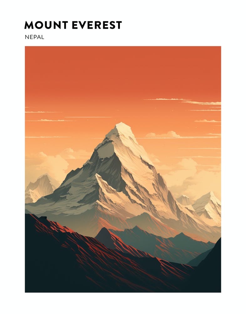 Mount Everest 1 Hiking Trail Landscape Poster