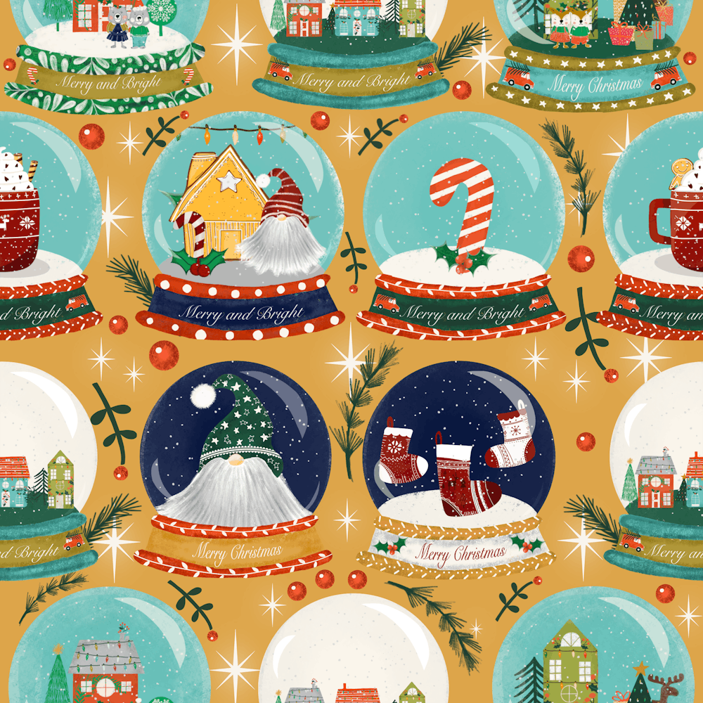 Christmas Snow Globe Yellow