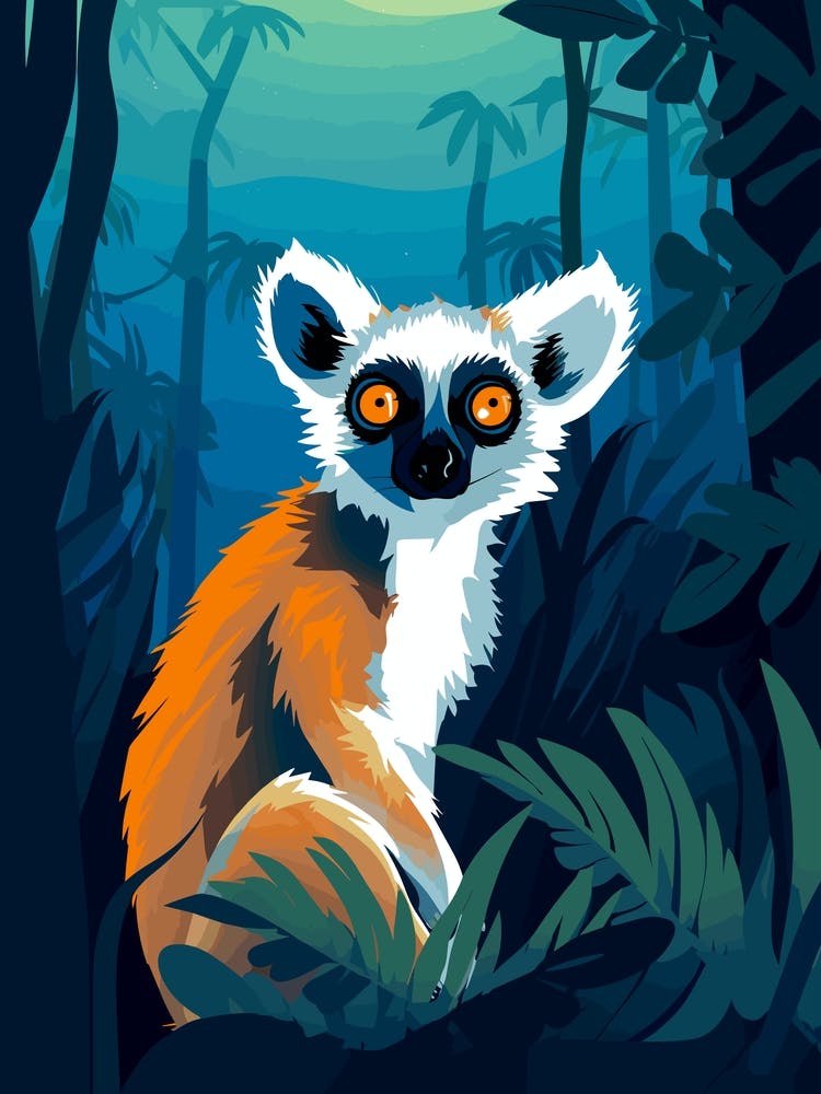 Lemur In The Jungle