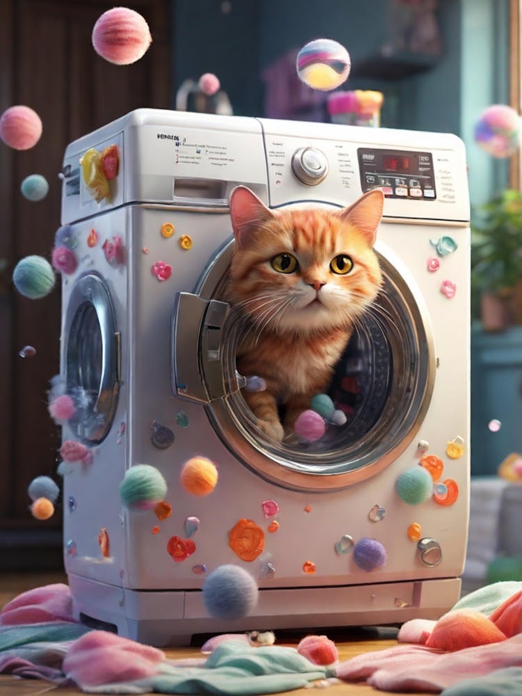 Cat In Washing Machine 9