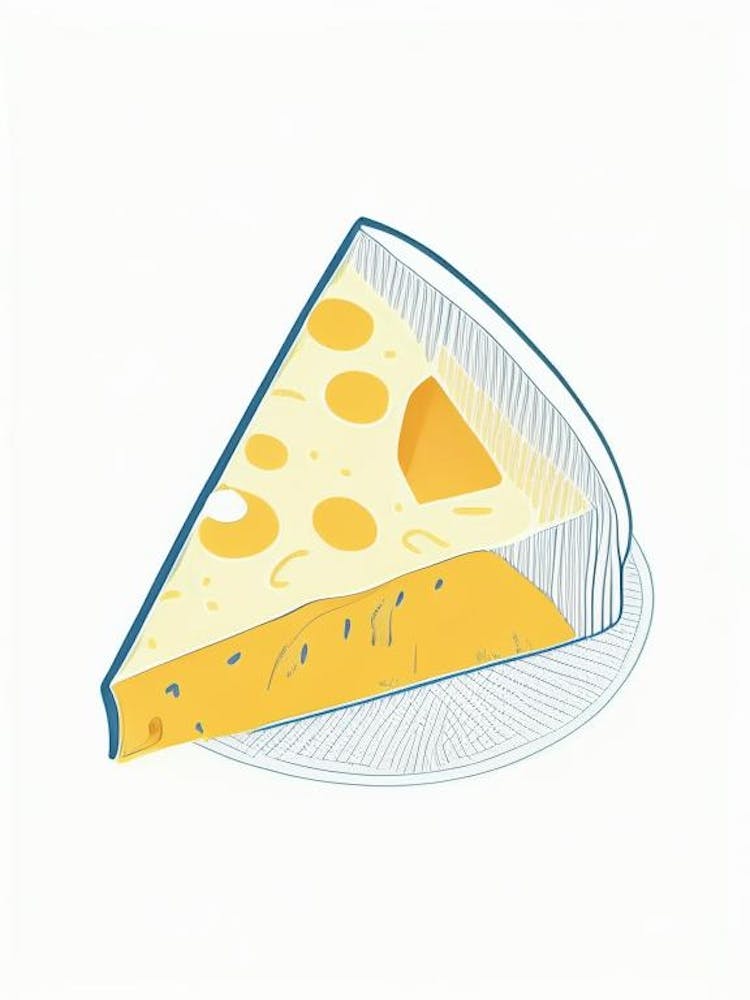 Queso Fresco Cheese Dairy Food Minimal Line Drawing