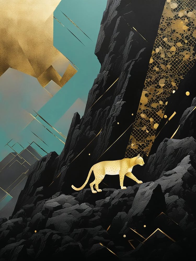 Golden Mountain Leopard Animal