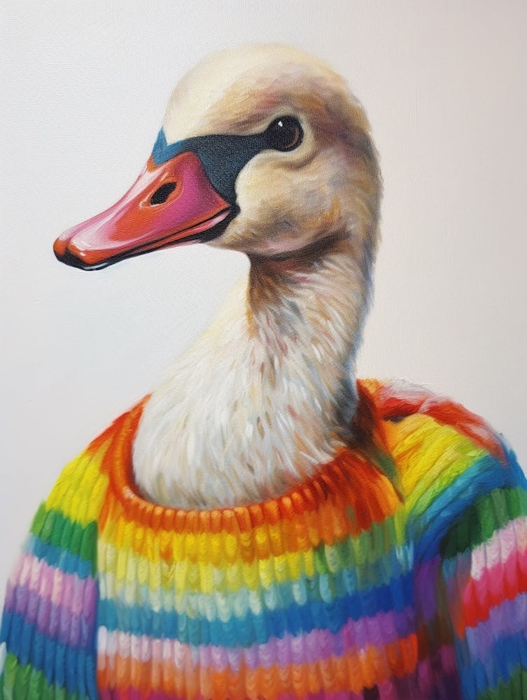 Baby Animal Wearing Sweater Swan 1