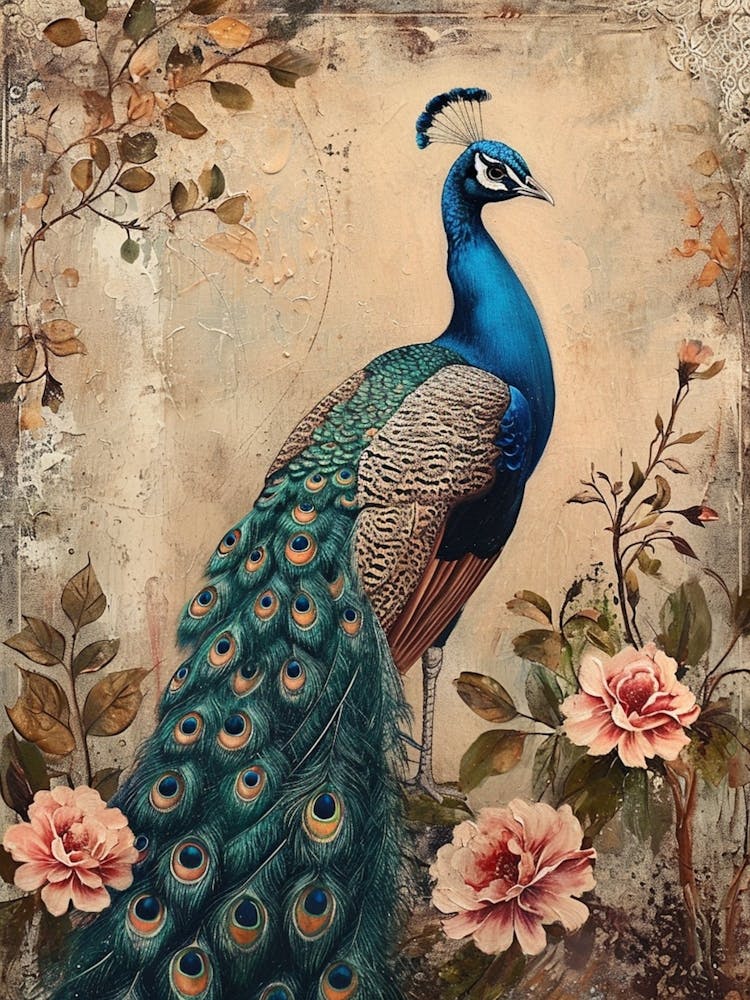 Kitsch Ornamental Peacock 1