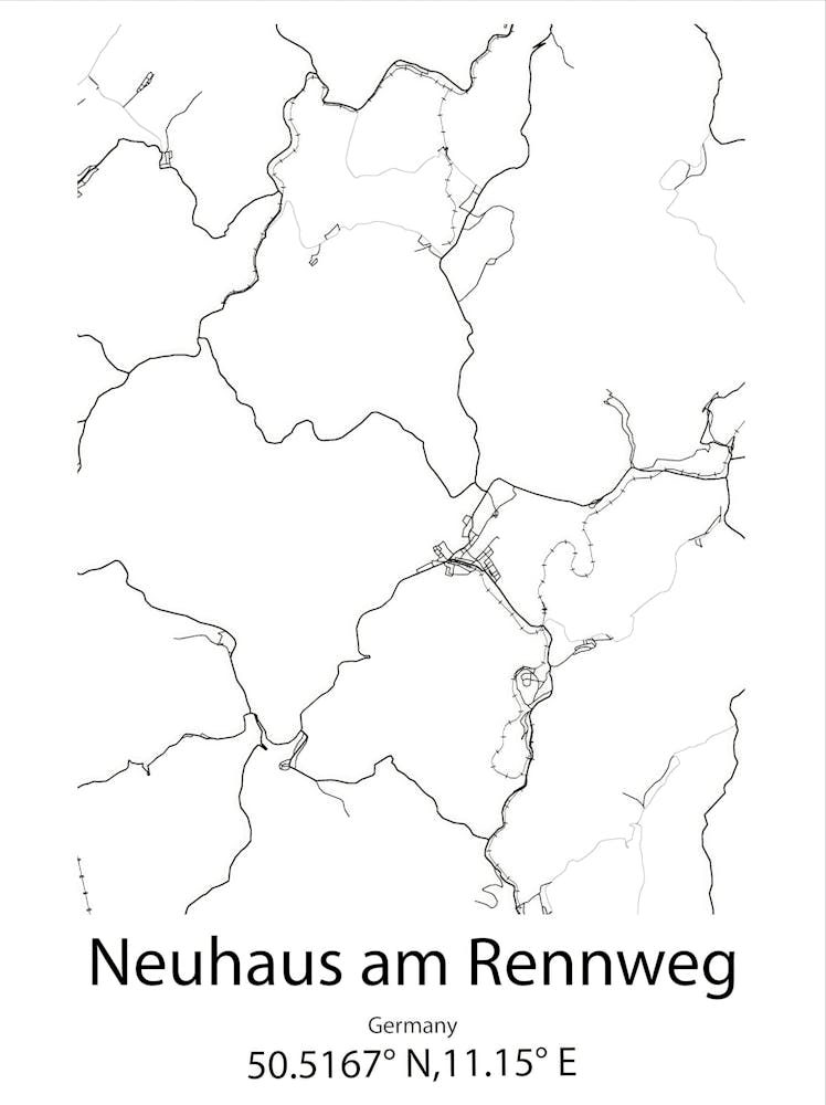 Neuhaus Am Rennweg,Germany Minimalist Map
