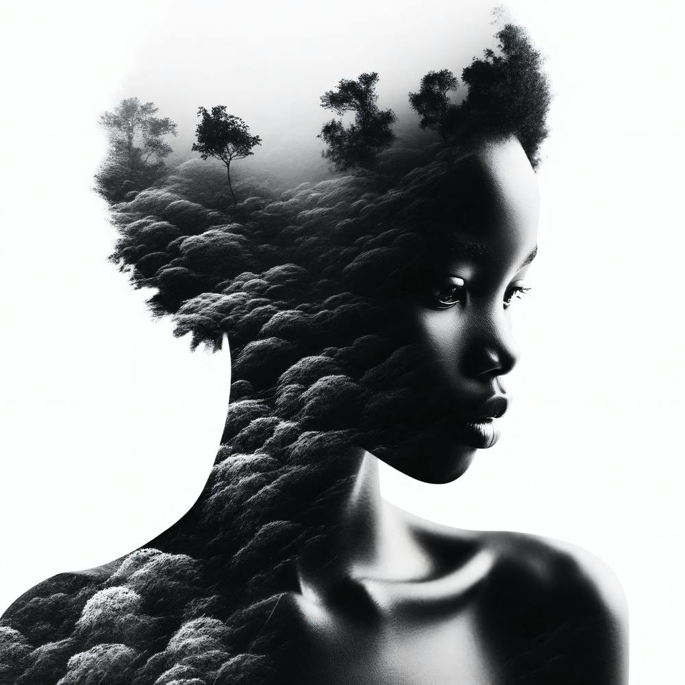 Double Exposure African Portrait