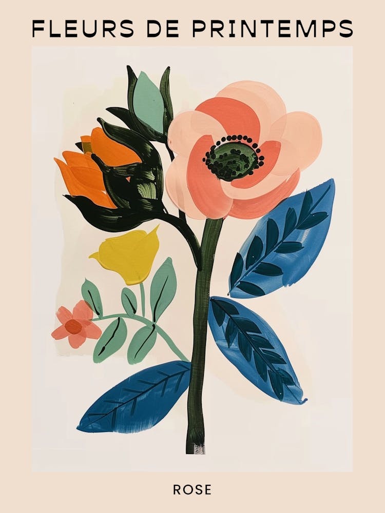 Spring Floral French Poster  Rose 11