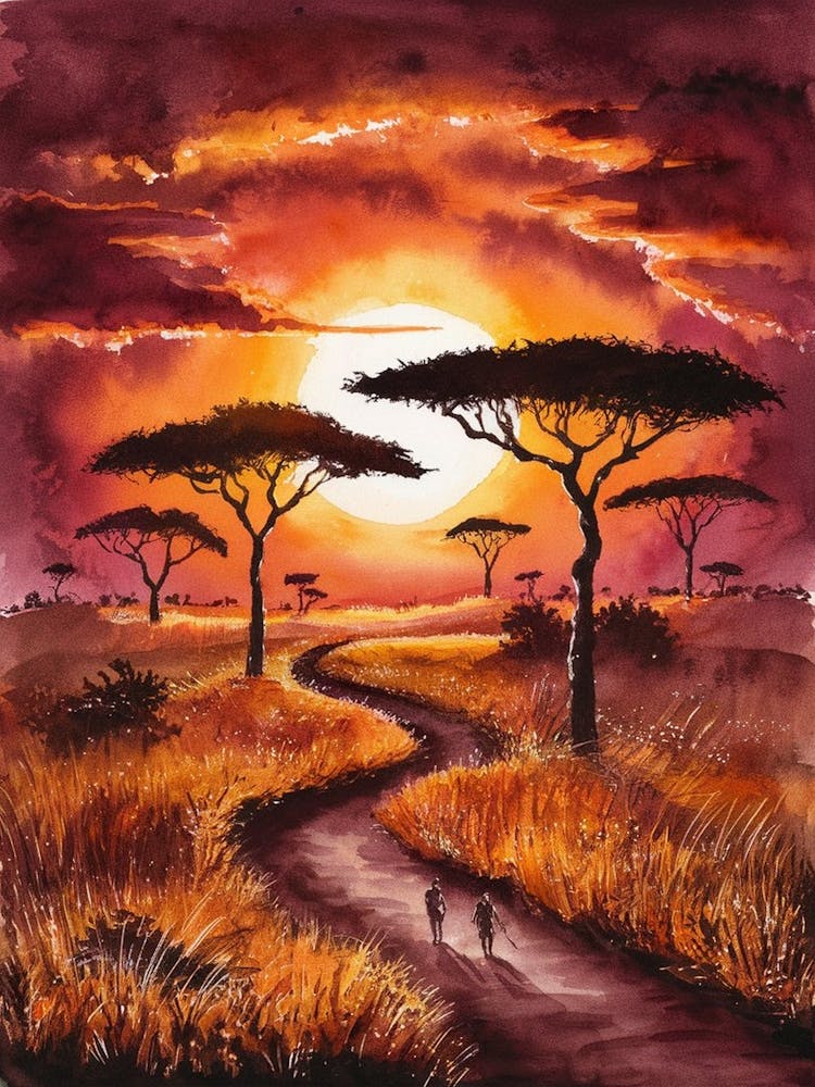 Coucher de Soleil dans la Savane 3