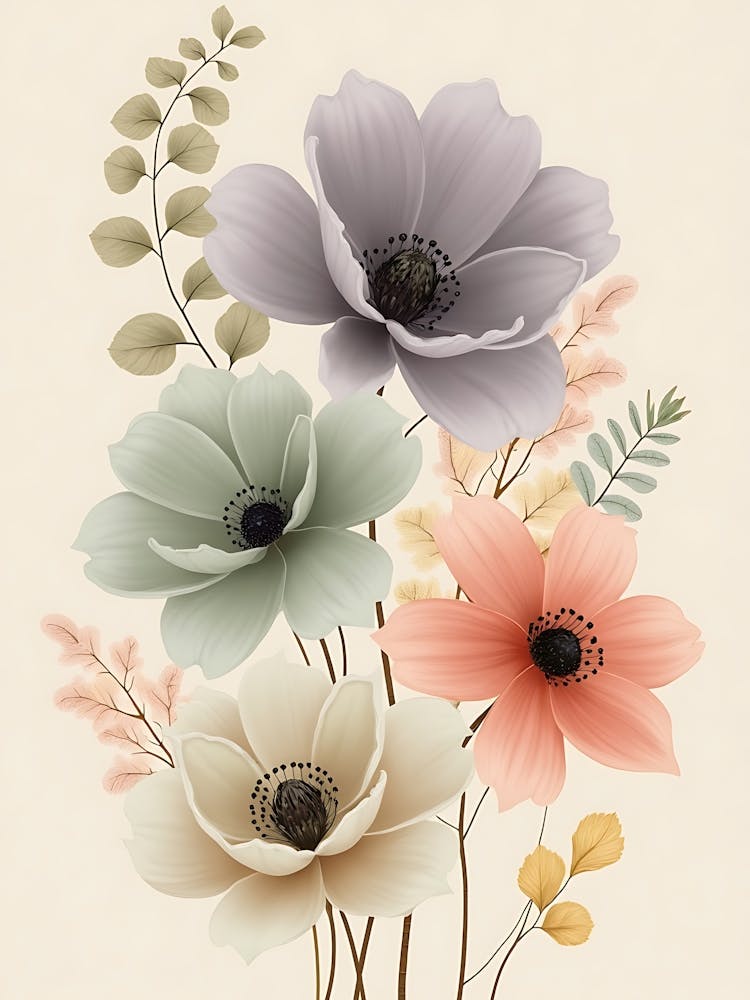 Delicate Watercolor Floral Composition
