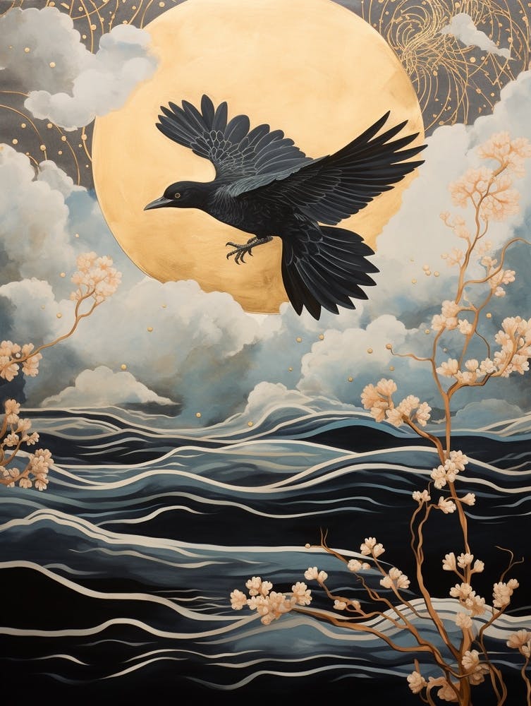Magpie 4 Gold Detail Painting