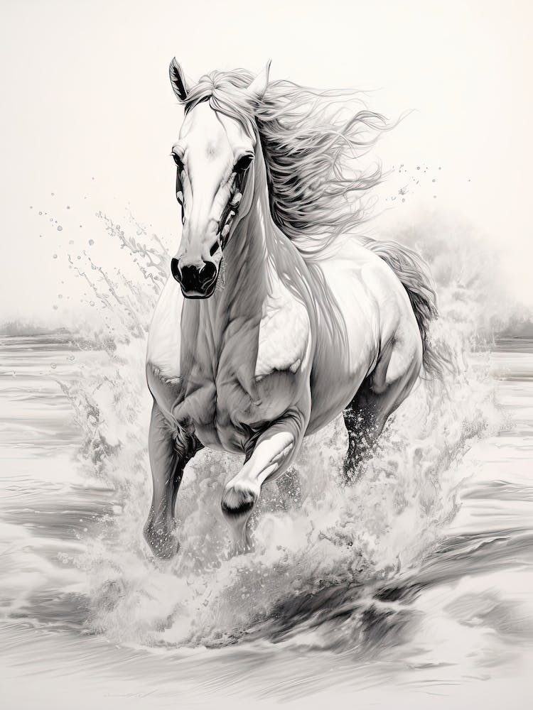 A Horse Oil Painting In Kaanapali Beach Hawaii, Usa, Portrait 3
