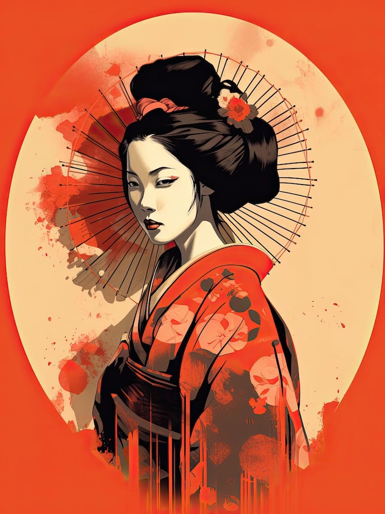 Geisha Flat Illustration  7