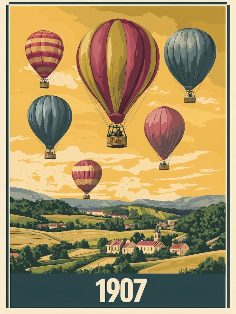 Aihrgdesign A Vintage Travel Poster Of A 1907 Hot Air Balloon 2e28e4d0 A20e 4e7f A45c Be4fb09218ff 1