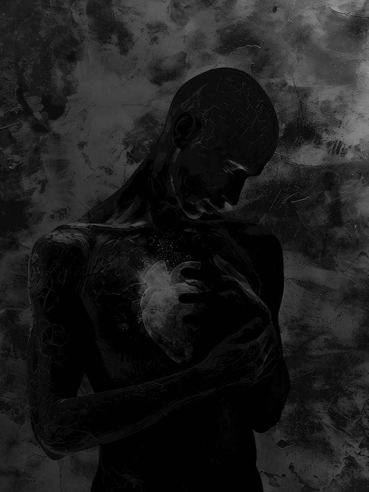 Man Holding His Heart