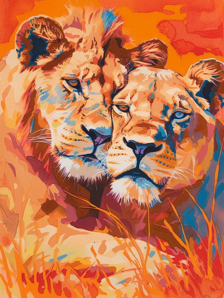 Transvaal Lion Rituals Fauvist Painting 4