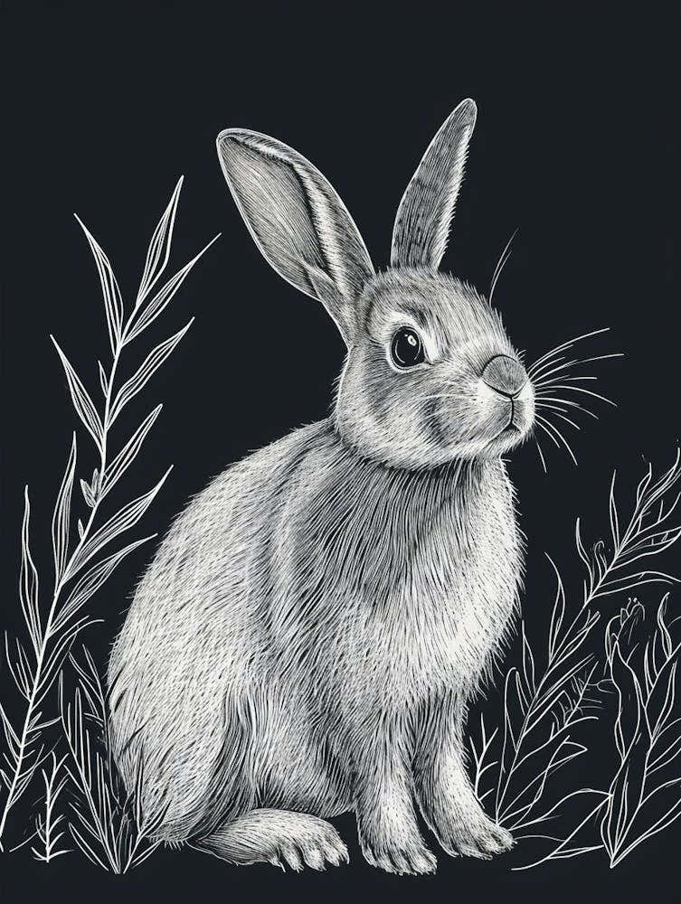 Netherland Dwarf Rabbit Minimalist Illustration 1