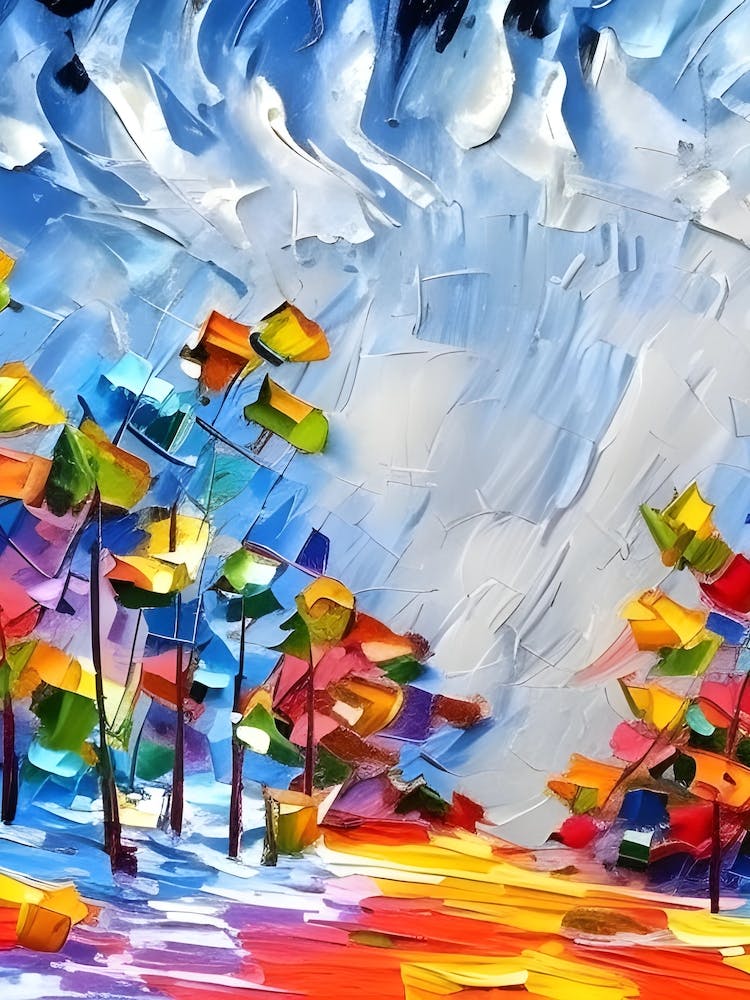 Abstract Painting of a Colourful Storm: What If? 7