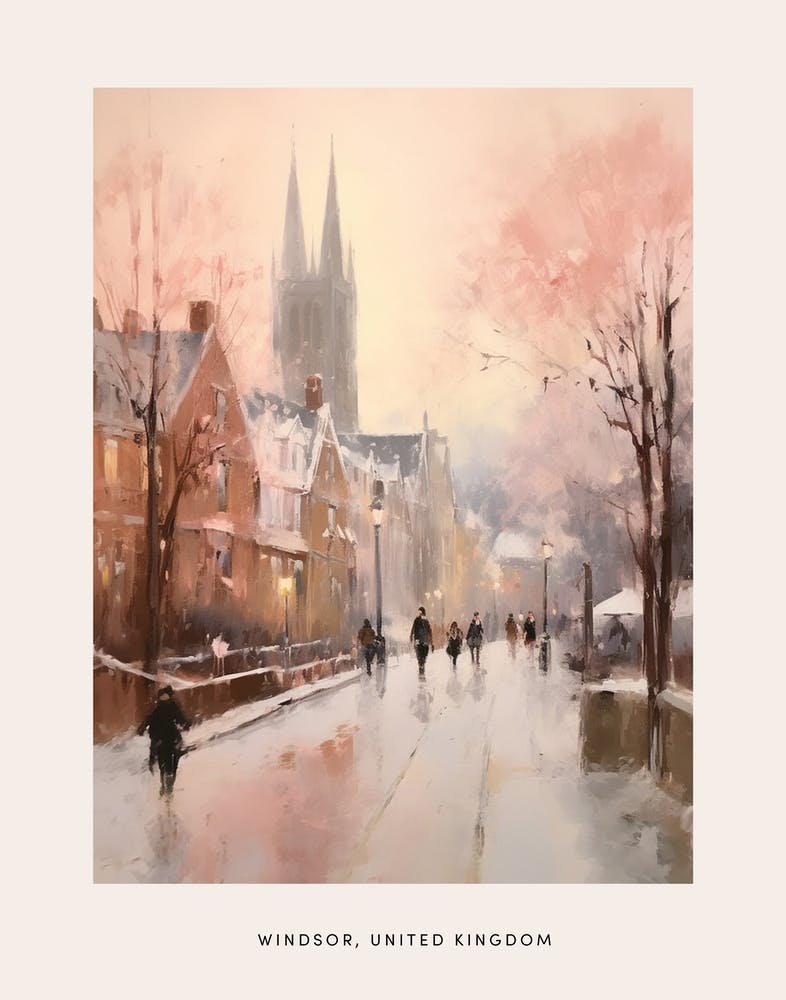 Peinture Hivernale Rêveuse Affiche Windsor Royaume-Uni 2