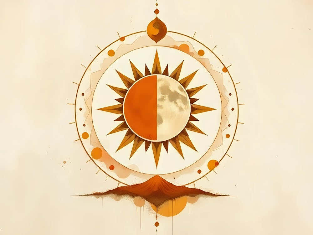 Sun And Moon Boho Style - Minimal Art