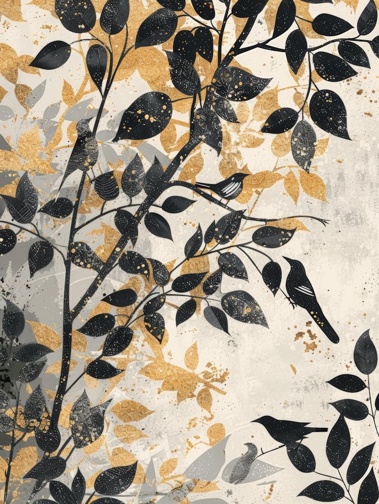 Birds On A Branch Canvas Print